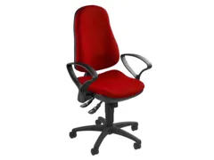 bureaustoel,synchroonmech.,zitting stof rood,zitting H 420-550mm