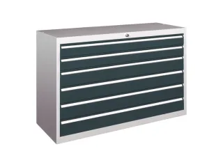 ladekast HxBxD 800x1023x600mm 6laden slot RAL7035 front RAL7016 - 2