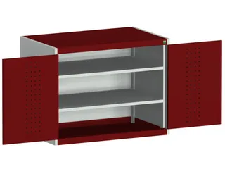 kast met geperforeerde platen,HxBxD 800x1050x650mm,2xStalen bodem - 1