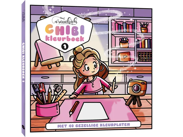 Kleurboek 1 CreaChick Chibi 40 kleurplaten