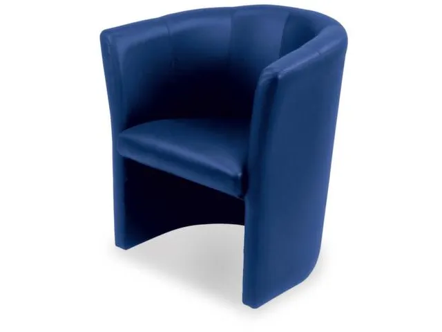 Fauteuil Echt Leer Zit Hxbxd 46X48X49Cm Totale Hxb 77X69Cm Donkerblauw