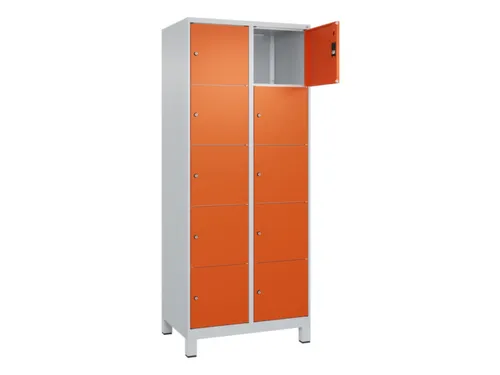 lockerkast,HxBxD 1950x800x500mm,2x5vakken,vak B 400mm,cil.-slot,voeten