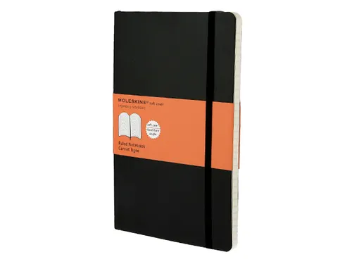 Notitieboek Moleskine large 130x210mm lijn soft cover zwart