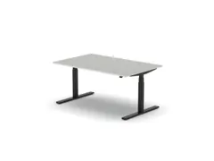 Elektrisch ihv bureau,HxBxD 650-1310x1600x1000mm,blad lichtgrijs