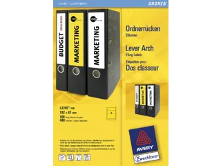 Rugetiket Avery Zweckform breed 192x61mm Geel L4769 400 stuks - 3