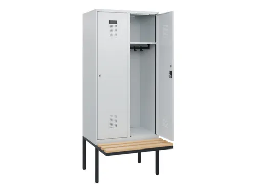 locker met bank,HxBxD 1950x800x815mm,2vak,vak B 400mm,cilinderslot