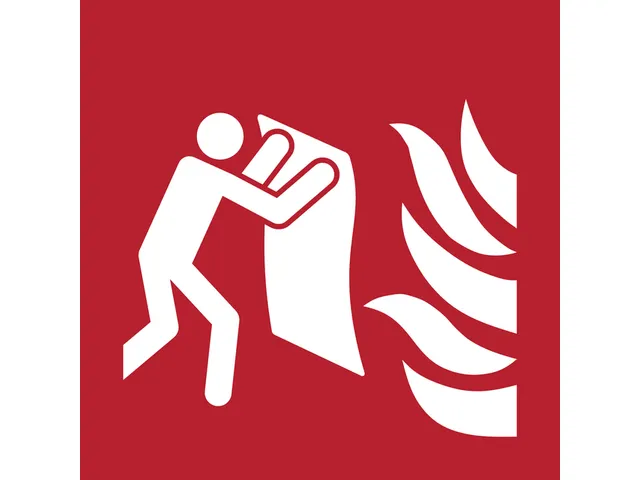 Pictogram bordje Djois Brandblusdeken 200x200mm rood