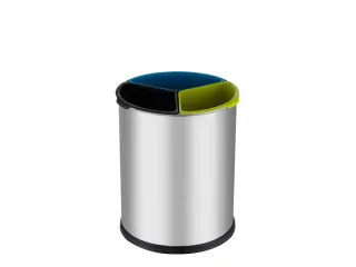 Ronde Afvalscheidingsbak Open Top 3x3.5 Liter Mat RVS - 1