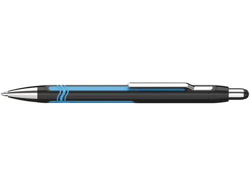 Balpen Schneider Epsilon XB huls zwart/blauw, blauwschrijvend