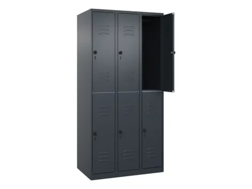 dubbeldekse locker,HxBxD 1850x900x500mm,3x2vak.,vak B 300mm