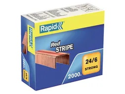Nieten Rapid 24/6 Redstripe kopercoating 2000 stuks