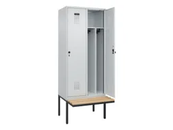 locker met bank,voor scheiding van kleding,HxBxD 2120x800x815mm,2vak