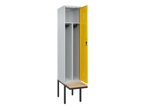 locker met bank,voor scheiding van kleding,HxBxD 2120x400x815mm,1vak