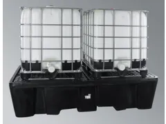 PE-opvangbak,v. 2xIBC,opvangvol. 1000l,HxBxD 575x2450x1450mm