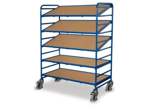 Etagewagen 250kg 1695x1350x665mm 5 Etages Hout Staalbuis