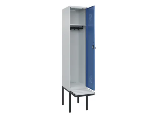locker met bank,HxBxD 2120x400x815mm,1vak,vak B 400mm,draaigrendel
