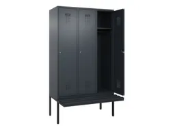 locker met bank,HxBxD 2120x1200x815mm,3vak,vak B 400mm,cilinderslot