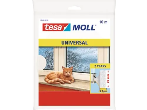 Moll Universal tochtstrip 10 m x 25 mm wit