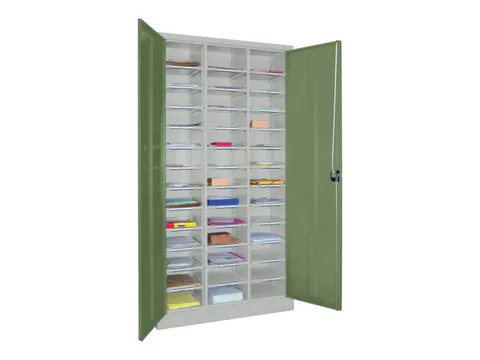 Postsorteerkast met Deuren HxBxD 1950x1000x400mm Ral7035 Front Ral6011