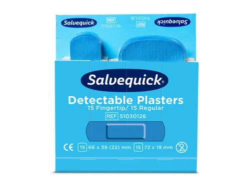 Salvequick Blauw Detectable Pleisters Vingertop/Normaal