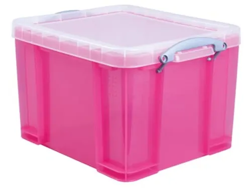 Transparante Opbergdoos 35 Liter Roze