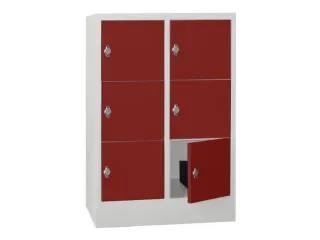 lockerkast,HxBxD 1187x800x500mm,2x3vakken,RAL7035,front RAL3000 - 2