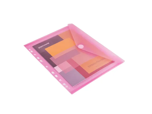 enveloptas rood A4 met perforatierand en klittenbandsluiting