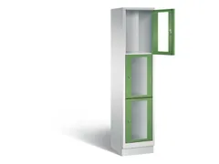 Lockerkast 1800x420x500mm 1x3 vakken Cilinderslot, Sokkel, RAL6011