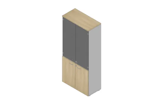 Vitrinekast 2000X900X450Mm Glazen Deur 4Xhouten Vloer Aluminium Eiken