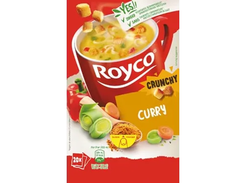 Minute Soup Curry Crunchy + Croutons Doos 20 Stuks