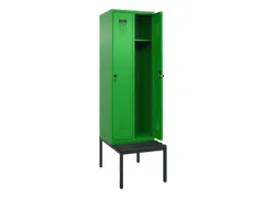 locker met bank,HxBxD 2120x600x815mm,2vak,vak B 300mm,draaigrendel