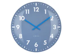 Wandklok Nextime dia 50cm bolvormig glas blauw kunststof Duomo