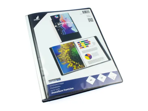 Showalbum Kangaro A4, PP, 30 tassen, zwart met insteek