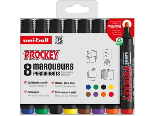 permanent marker Prockey PM-126 etui van 8 stuks