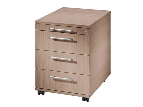 mobiel ladeblok,HxBxD 590x428x580mm,4lade(n),cil.-slot,romp notenboom