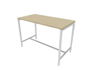 statafel,HxBxD 1070x1600x800mm,hoekig,met 4-voeten wit,blad eiken - 1