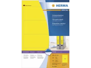 Herma 4296 Rugetiket 192x61mm Geel permanent klevend 400 stuks - 2