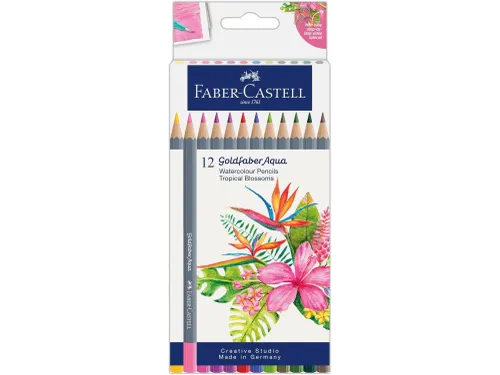 Aquarelpotlood Faber-Castell Goldfaber Tropical Blossoms kartonetui 12