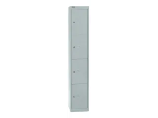 lockerkast,HxBxD 1802x305x305mm,1x4vakken,cil.-slot,romp lichtgrijs - 1