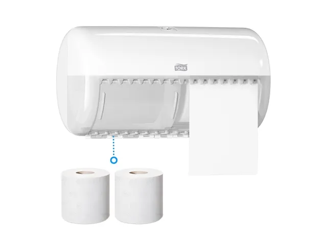 Tork 557000 T4 Toiletpapier Dispenser Elevation Twin Verticaal Wit