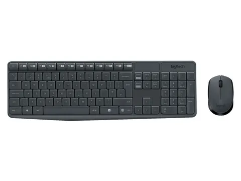 Logitech Draadloos Toetsenbord MK235 QWERTY + Compacte muis Zwart