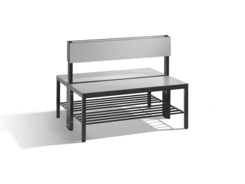 omkleedbank,HxLxD 796x1000x760mm,HPL zilvergrijs,frame staal RAL7021