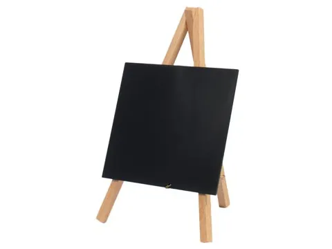 Securit Tafelkrijtbord Mini 3-poot Teak 24x15cm