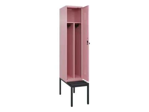 locker met bank,voor scheiding van kleding,HxBxD 2120x400x815mm,1vak