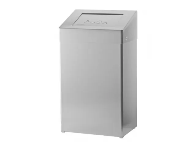 Afvalbak 50 Liter RVS anti-fingerprint Met Push Deksel