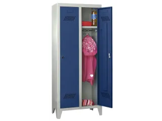lockerkast v. kinderen,HxBxD 1300x530x300mm,2vak,RAL7035,front RAL5010 - 3