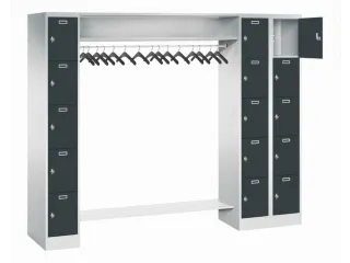 personeelsgarderobe draaigr. 1950x2250x500mm 3x5 vakken 300mm RAL7016 - 1