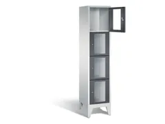 Lockerkast 1850x420x500mm 1x4 vakken Cilinderslot Poten, RAL7021