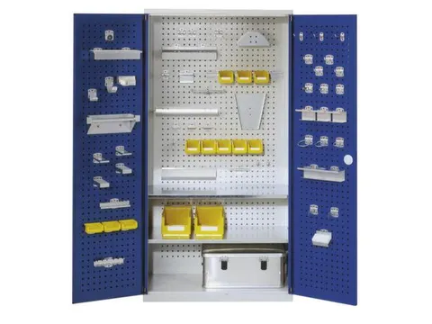 Gereedschapskast 1950x1000x500mm Geperforeerd Ral7035 Ral5010