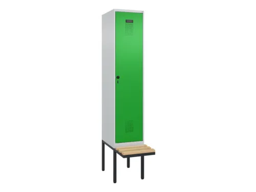 locker met bank,voor scheiding van kleding,HxBxD 2120x400x815mm,1vak